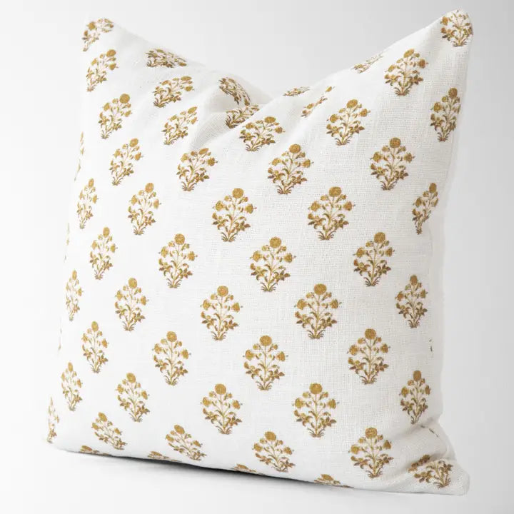 Isabella Floral Block Print Pillow Cover