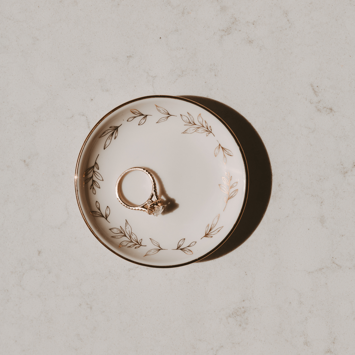Gold Leaves Jewelry Dish