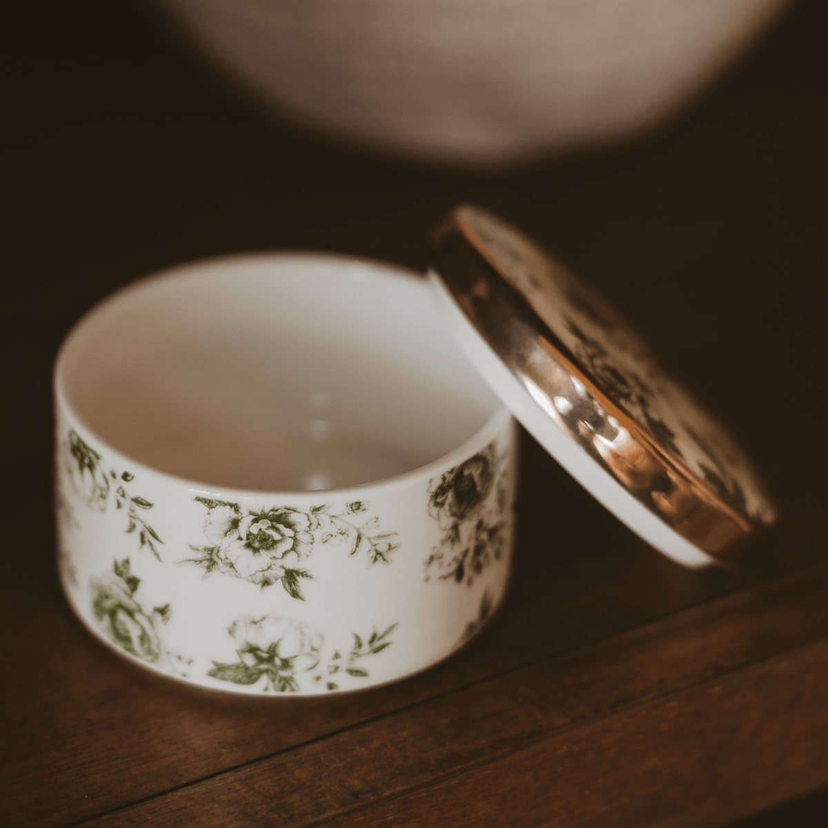 Green Delft Trinket Box
