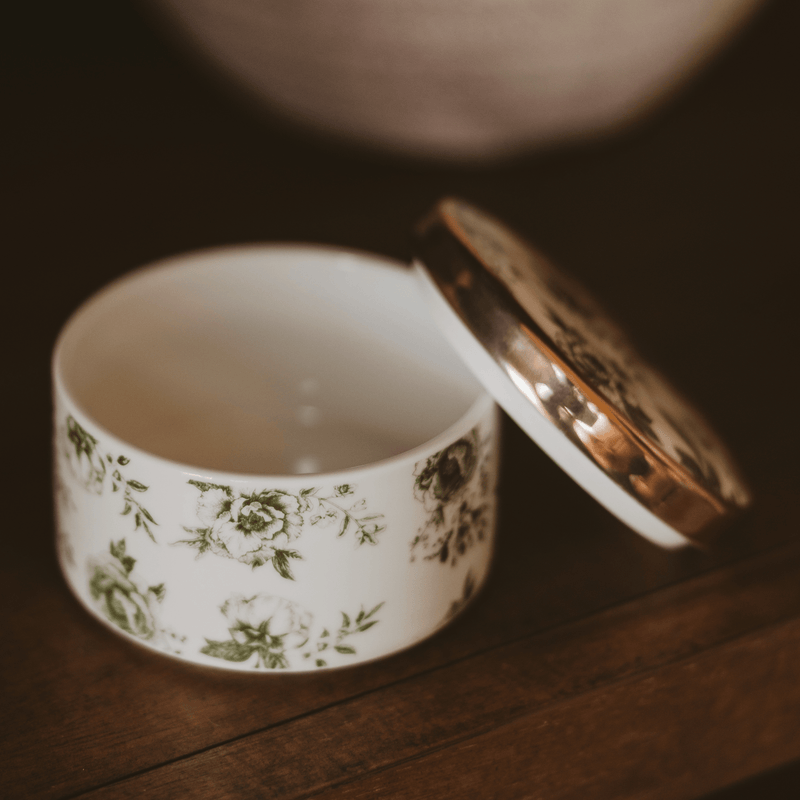 Green Delft Trinket Box