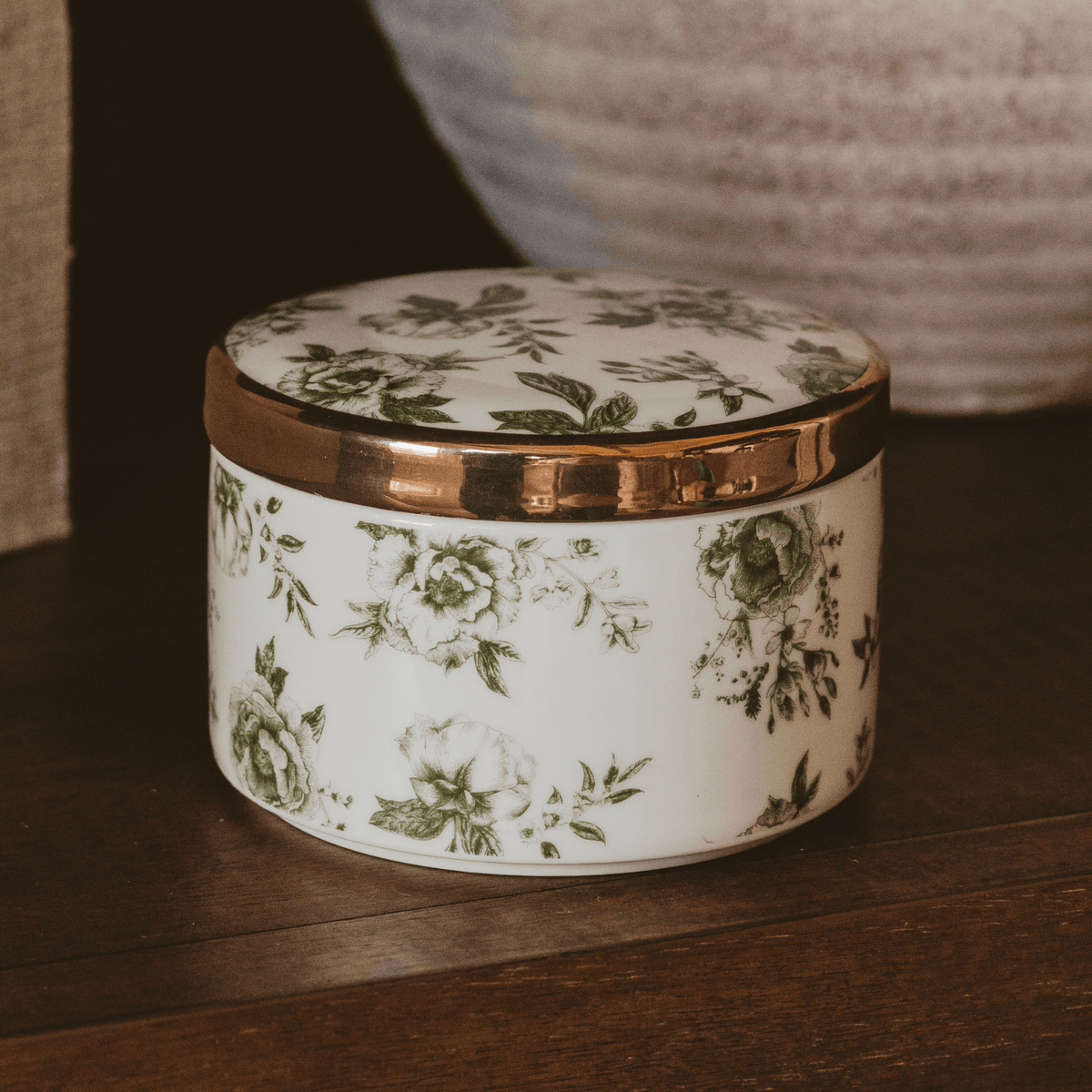 Green Delft Trinket Box