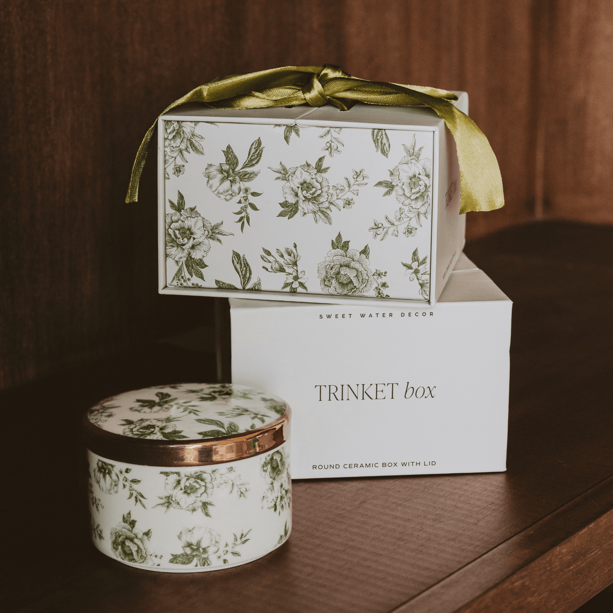 Green Delft Trinket Box