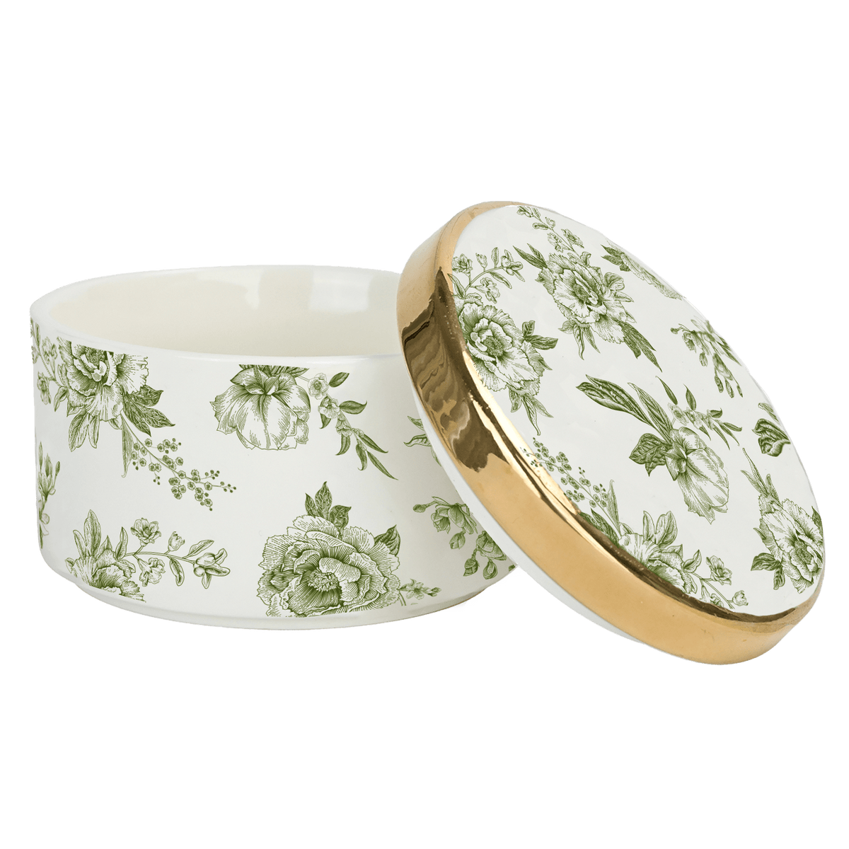 Green Delft Trinket Box
