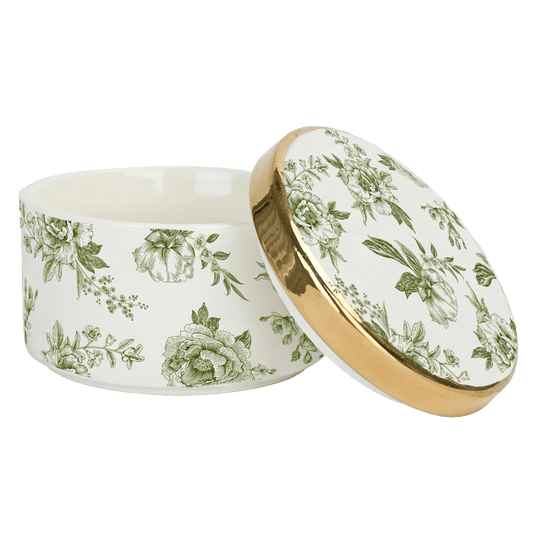 Green Delft Trinket Box