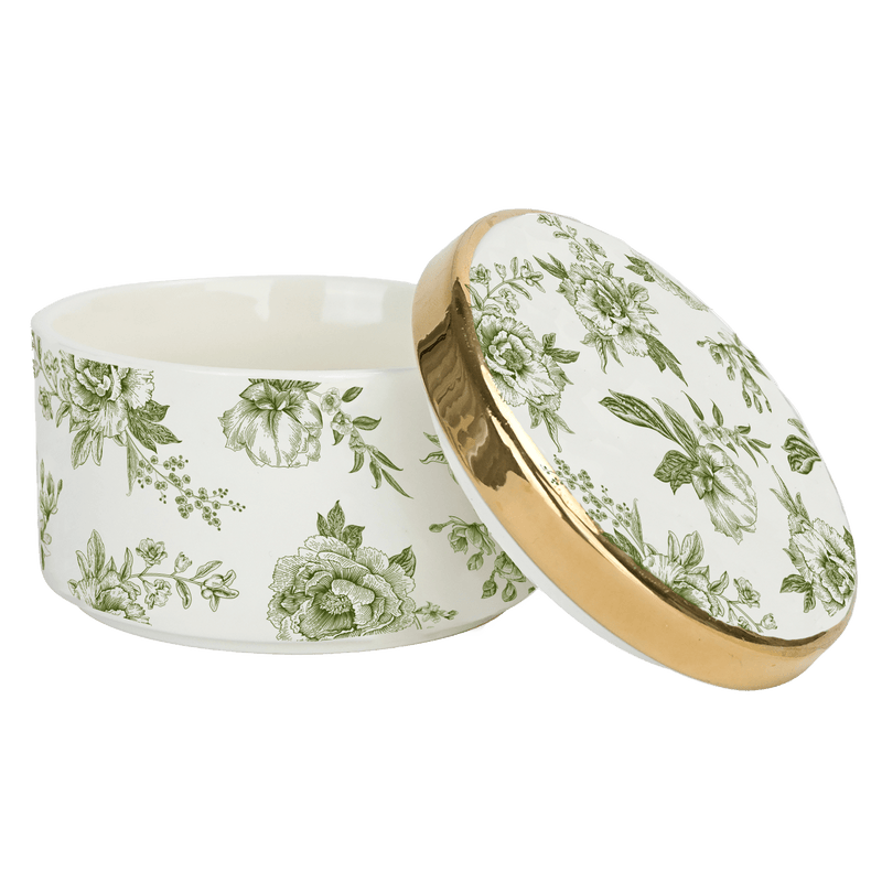 Green Delft Trinket Box