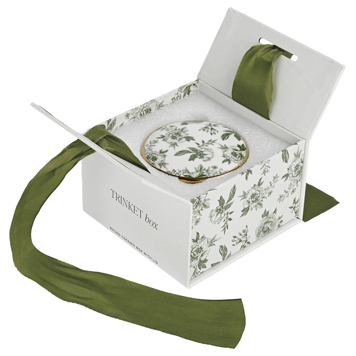 Green Delft Trinket Box