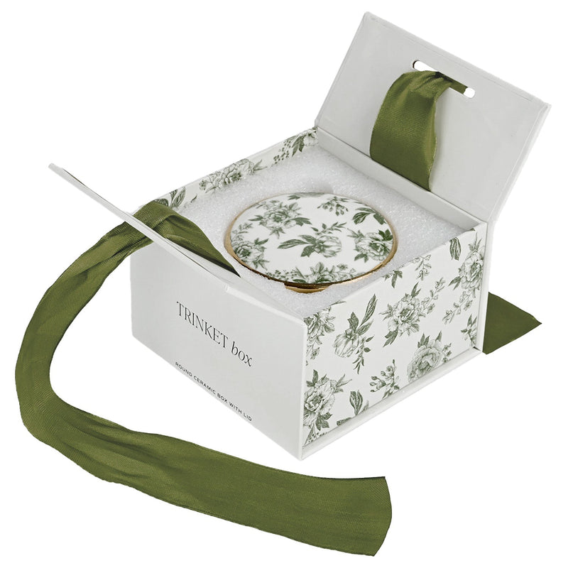 Green Delft Trinket Box