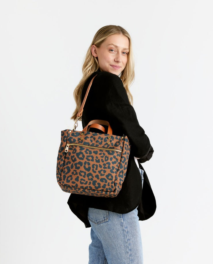 Joey Nylon Tote with Leather Accents