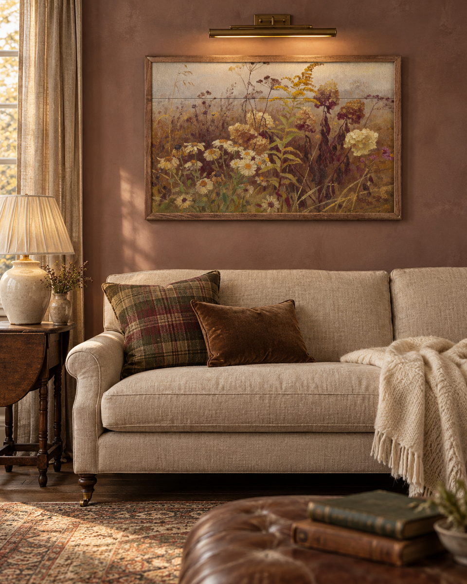 Late Season Wildflower Meadow Wood Wall Art
