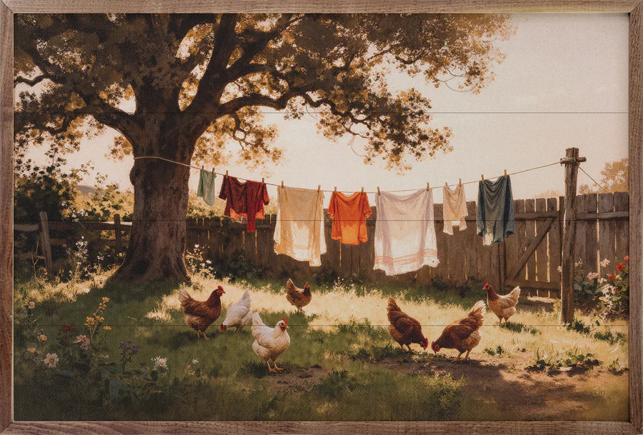 chicken laundry room wall art

