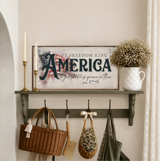 Let Freedom Ring – Patriotic Flag Wall Art