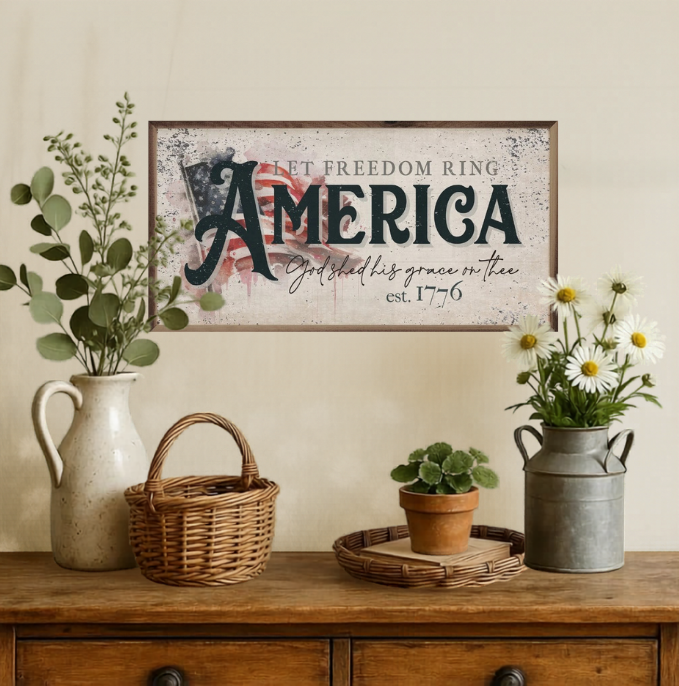 Let Freedom Ring – Patriotic Flag Wall Art