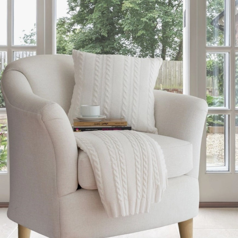 Luna Cable Knit Cotton Pillow Cover