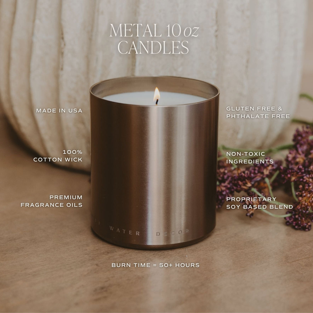 Hello Fall Soy Candle - Bronze Metal Aluminum Jar