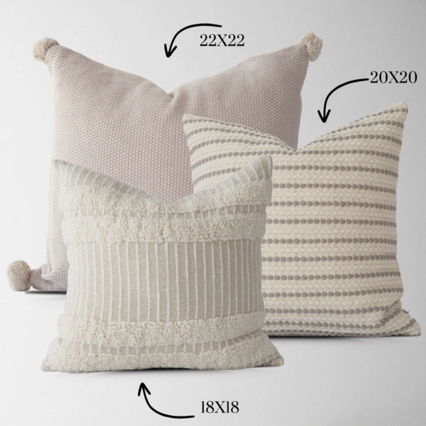 Madison Modern Farmhouse Pillow Covers - Set of 3
