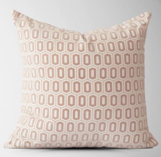 Odette Hex Pillow Cover in Rose