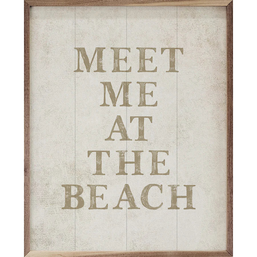 meet me at the beach coastal wall art