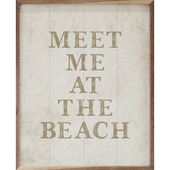 meet me at the beach coastal wall art