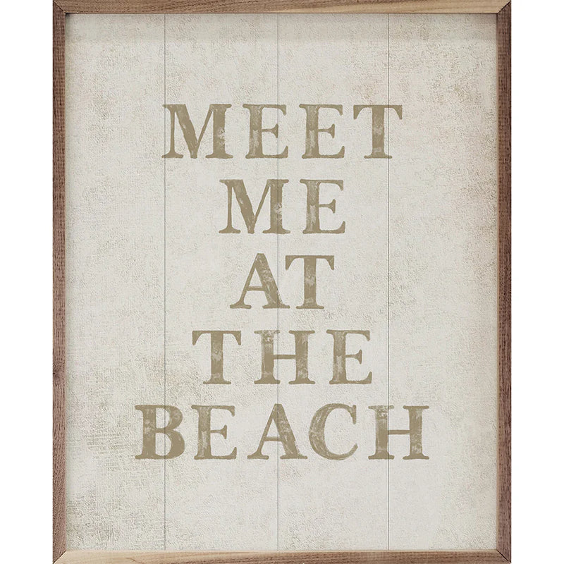 meet me at the beach coastal wall art