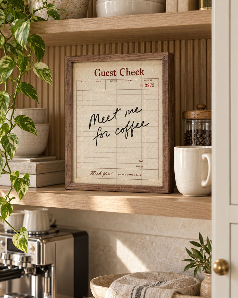 Meet Me For Coffee | Coffee Bar Wall Art