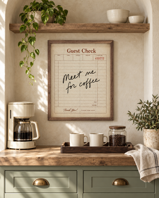 Meet Me For Coffee | Coffee Bar Wall Art
