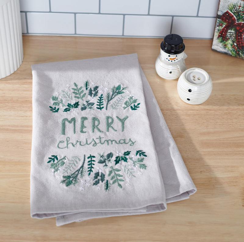 Merry Christmas Greens Kitchen Towel