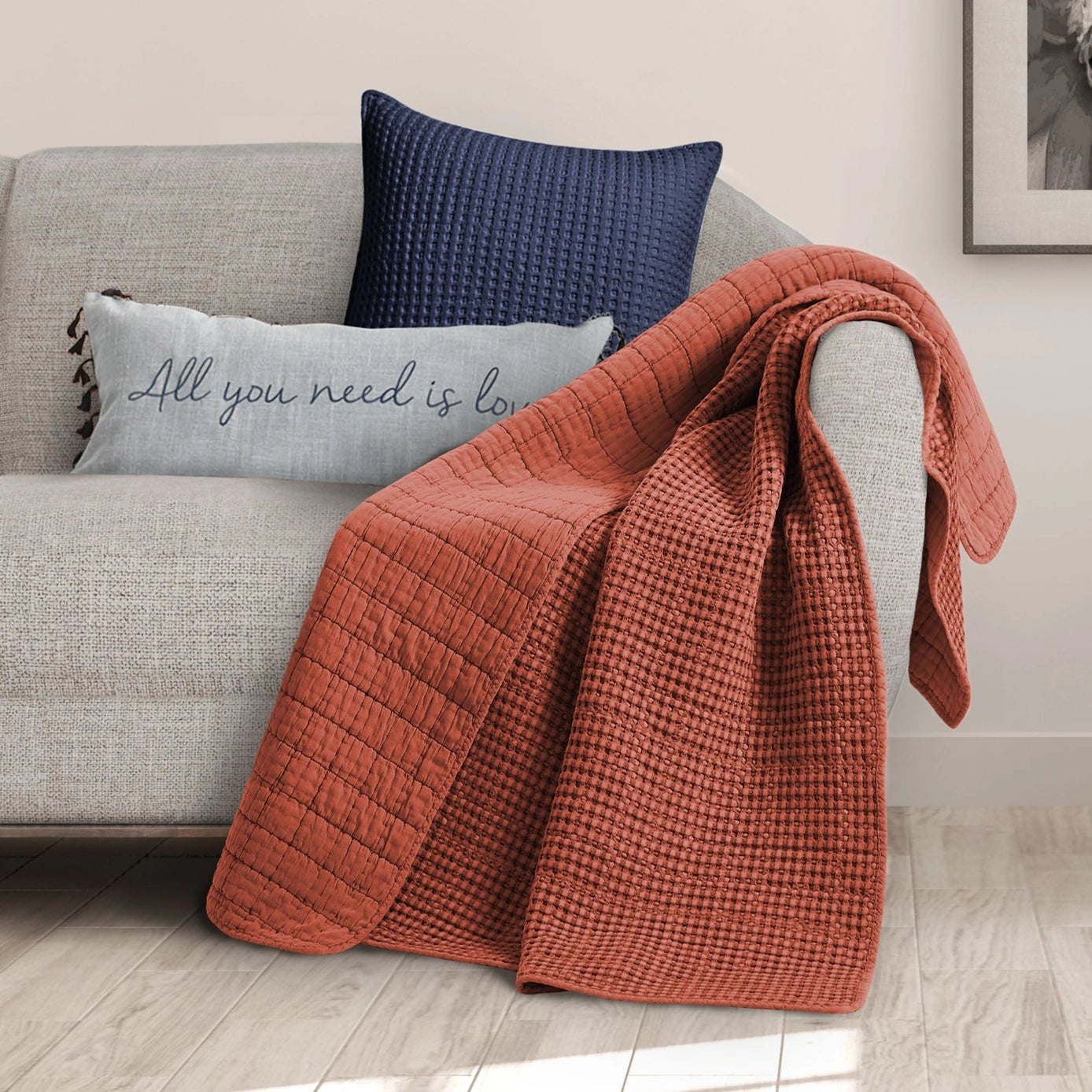 Mills Waffle Quilted Throw