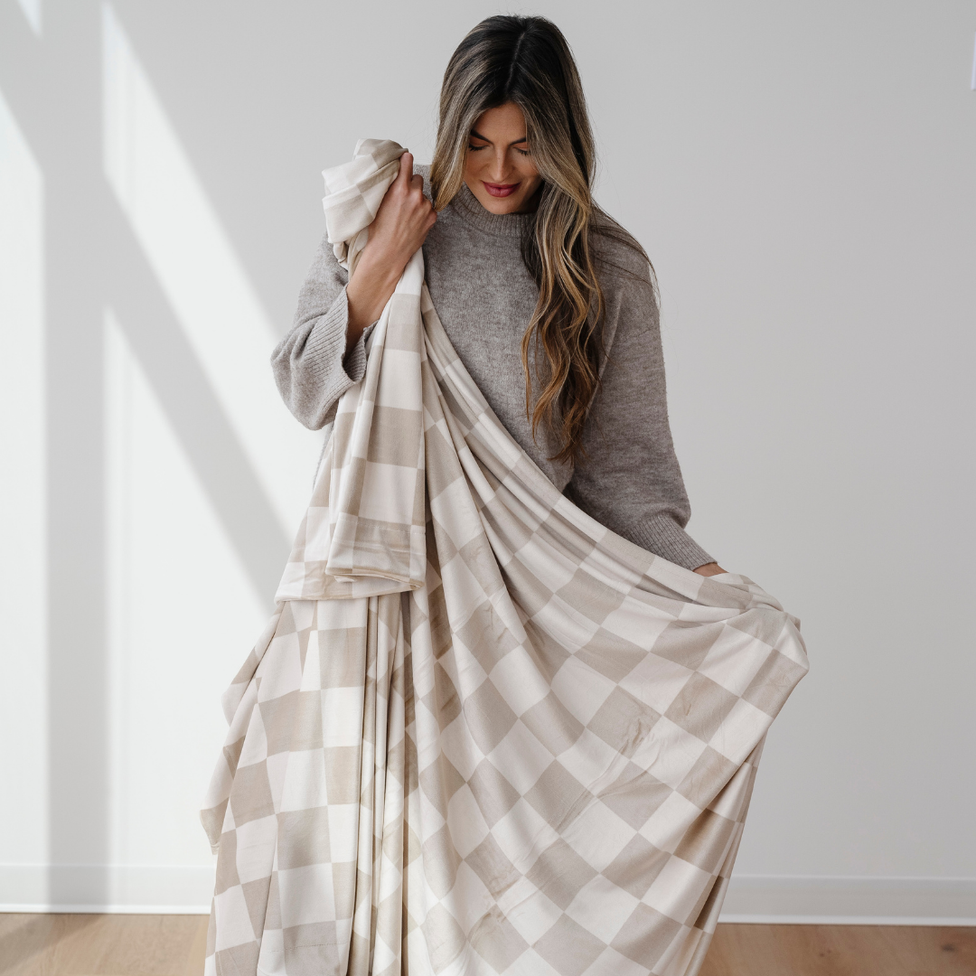 Minky Stretch Throw Blanket