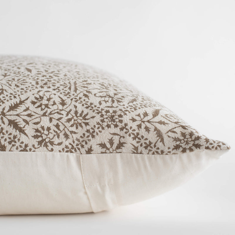 Mariella Floral Block Printed Lumbar Pillow Cover