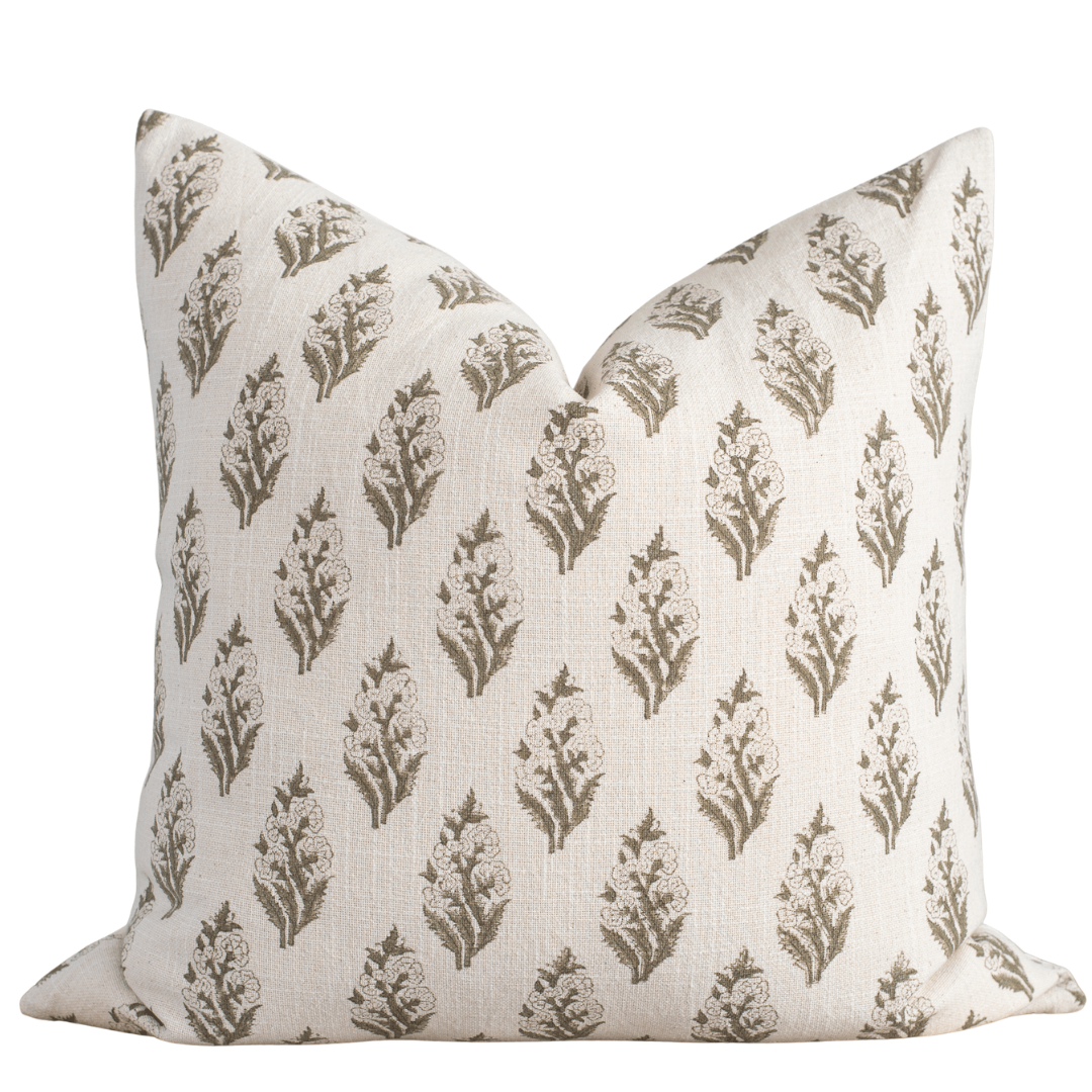 Rosalie Floral Block Printed Pillow Cover