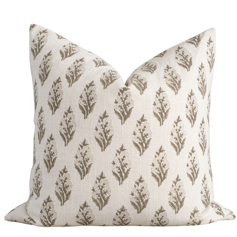 Rosalie Floral Block Printed Pillow Cover