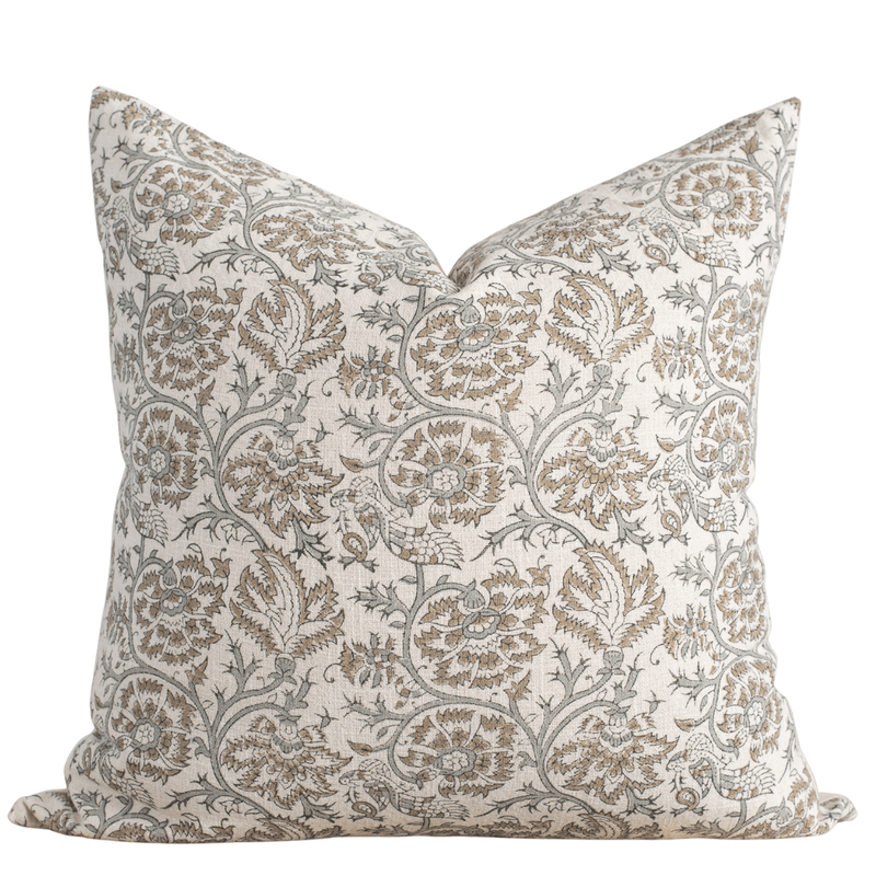 Claire Floral Block Printed Pillow Cover