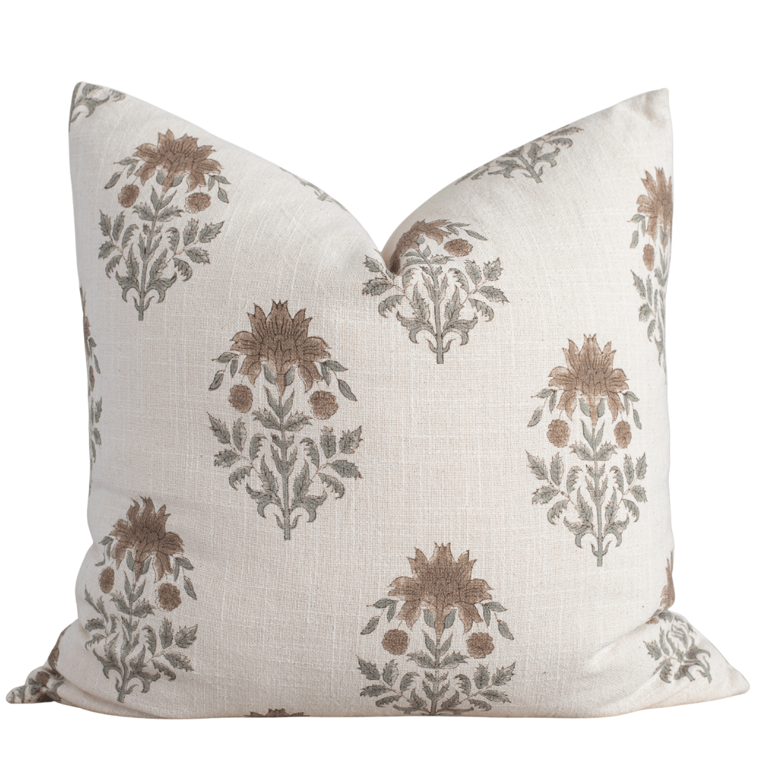 Veda Floral Block Printed Pillow Cover