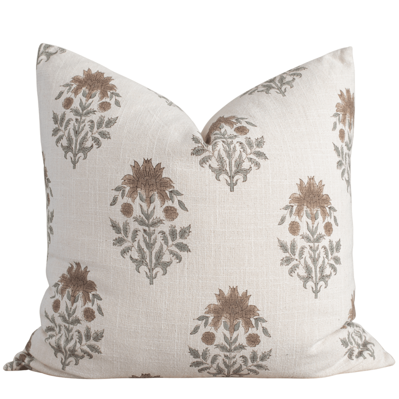Veda Floral Block Printed Pillow Cover