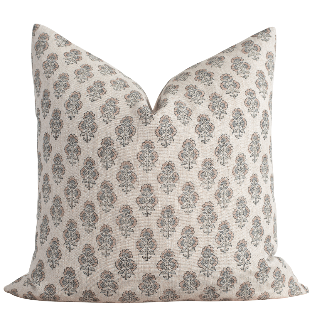 Calla Floral Block Printed Pillow Cover