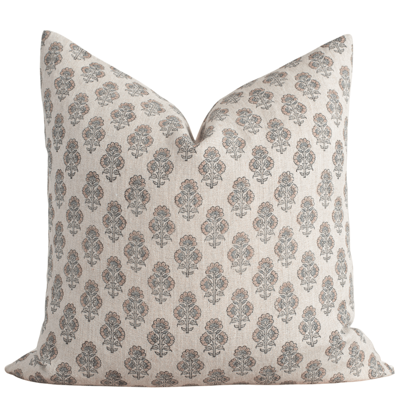 Calla Floral Block Printed Pillow Cover