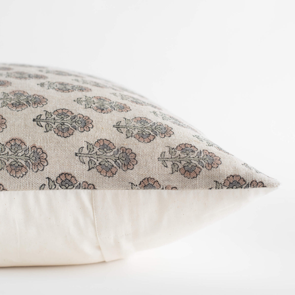 Calla Floral Block Printed Lumbar Pillow Cover