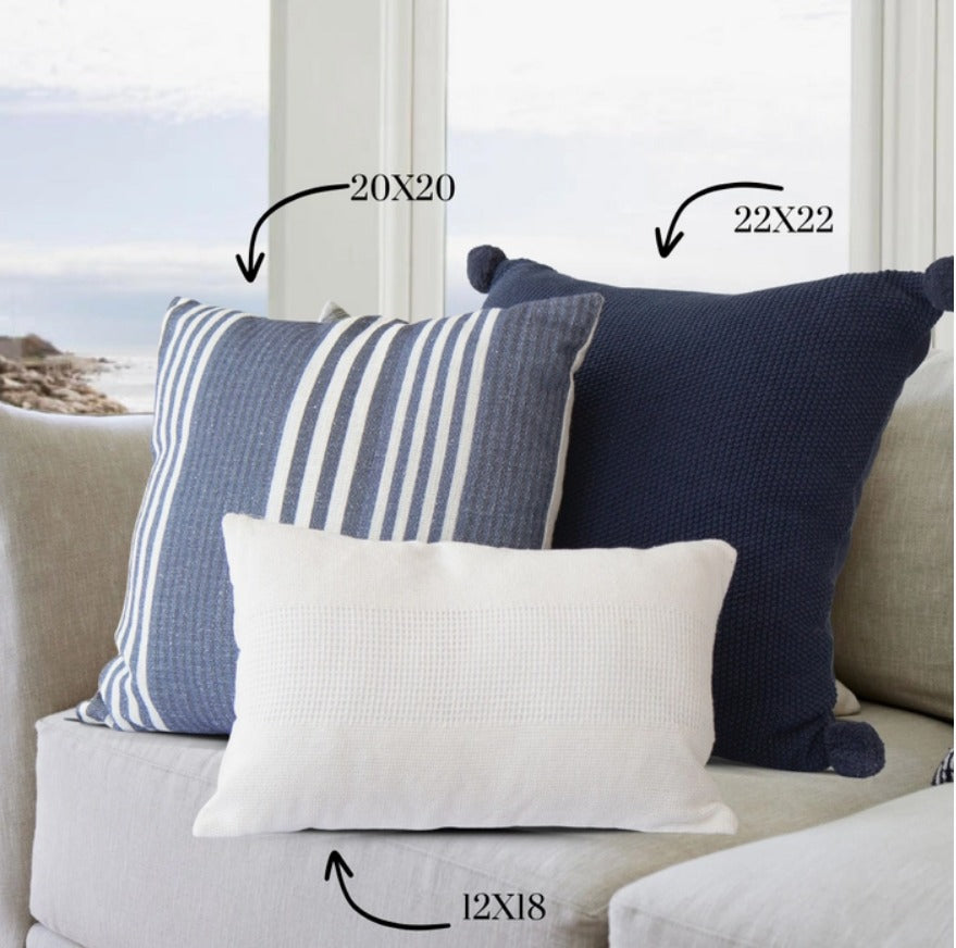 Modern Coastal Blue Pillow Covers | Set of 3