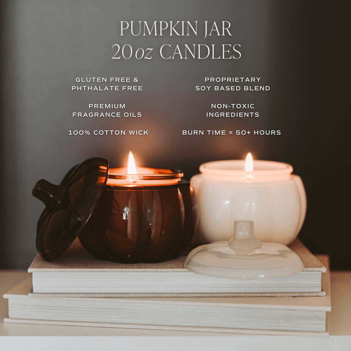 Hello Fall Soy Candle - Amber Glass Pumpkin Jar