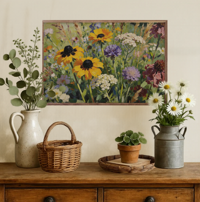 Painterly Spring Mix Cottage Farmhouse Wall Art
