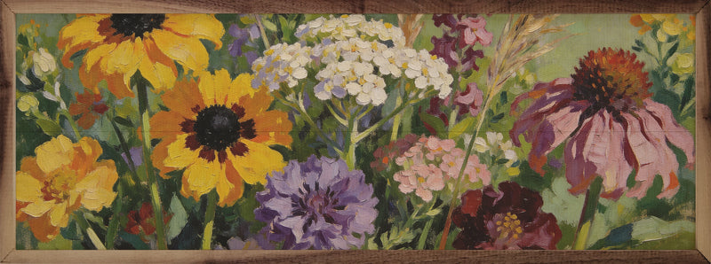 Painterly Wildflower Border Row Wall Art