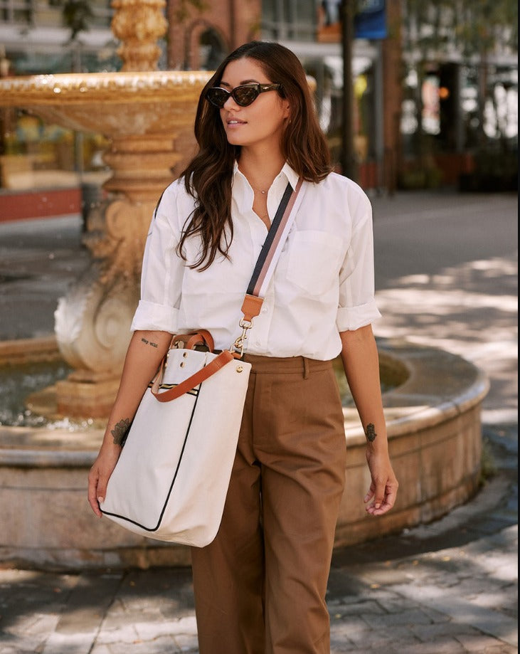 Parker Nylon Tote with Leather Accents