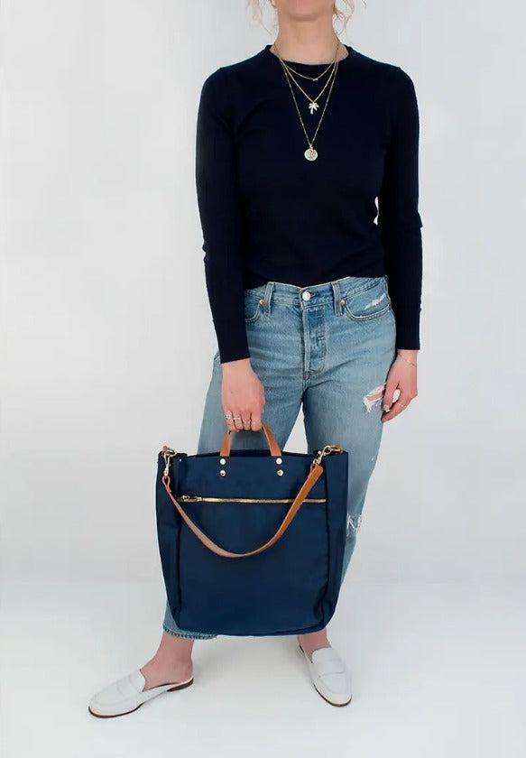 Parker Nylon Tote with Leather Accents