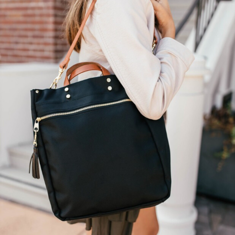 Parker Nylon Tote with Leather Accents Southern Homestead Mercantile