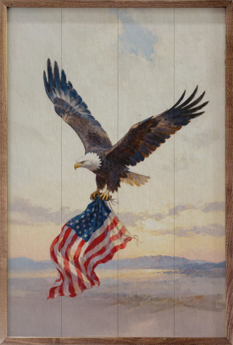 American flag eagle wall art piece