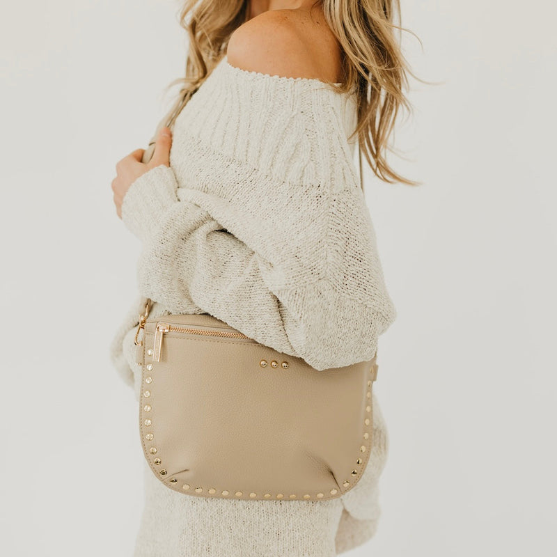 Pebbled Sabrina Studded Bum Bag