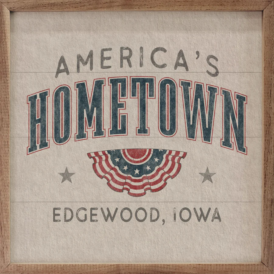 personalized America’s hometown wall art