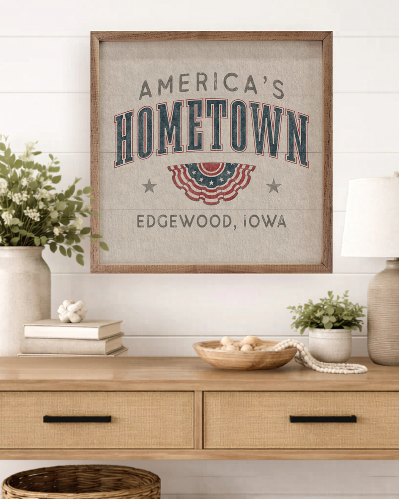 Personalized America’s Hometown Heirloom Wall Art