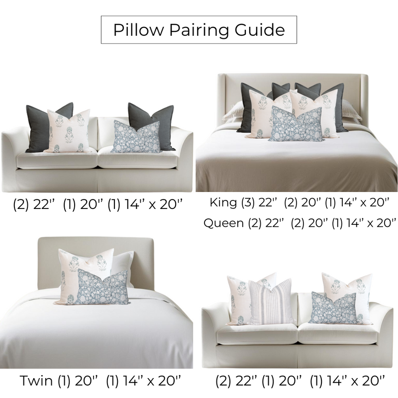 Chloe Floral Block Printed Lumbar Pillow Cover