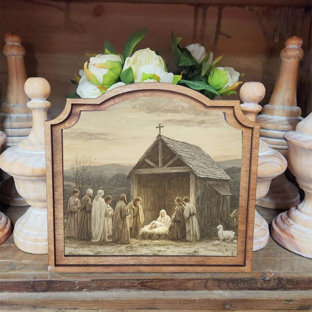 Provincial Nativity Scene Framed Art